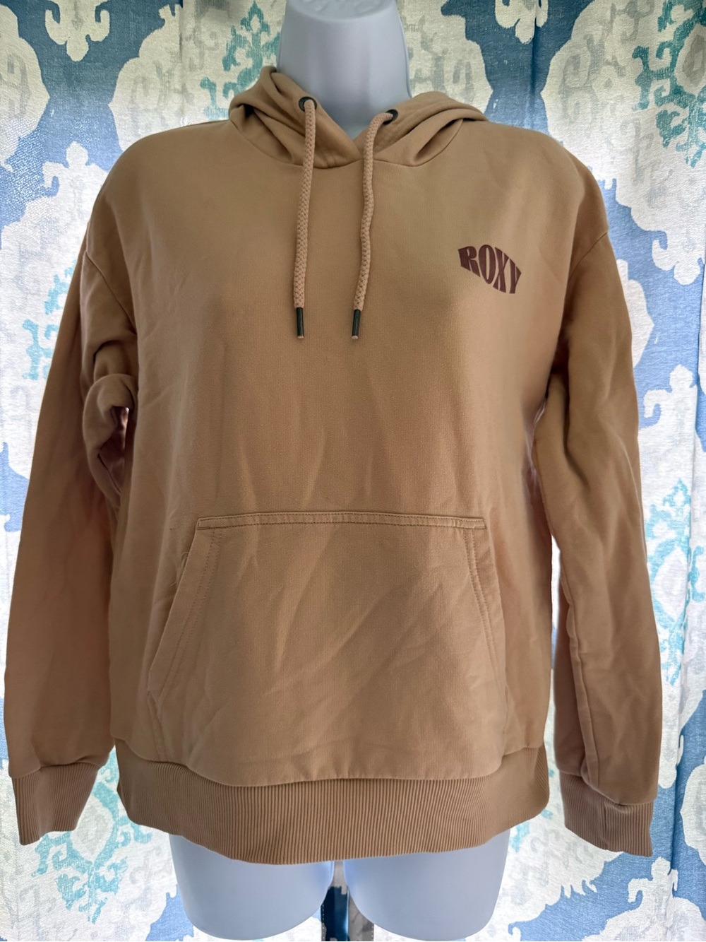 ROXY Tan Pullover Hoodie Sweatshirt S beach